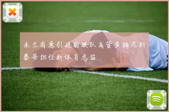 米兰有意引进前狼队高管多梅尼科泰蒂担任新体育总监